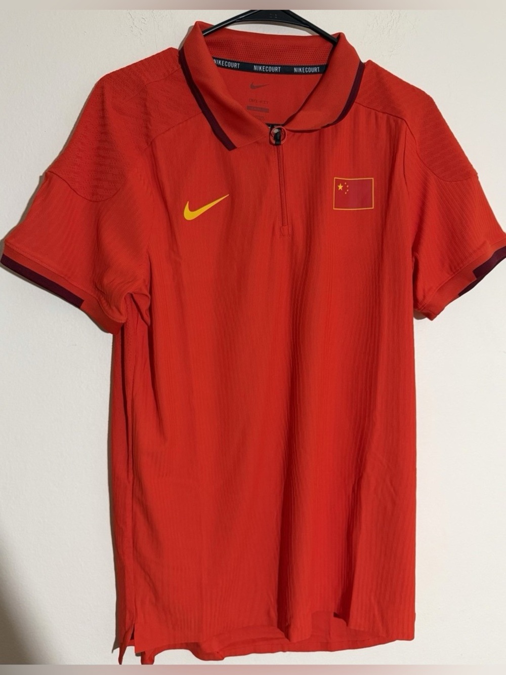 NWT Men's Nike Court Team CHINA Dri-FIT Tennis Polo Shirt FD8720-673 Sz M-Tall